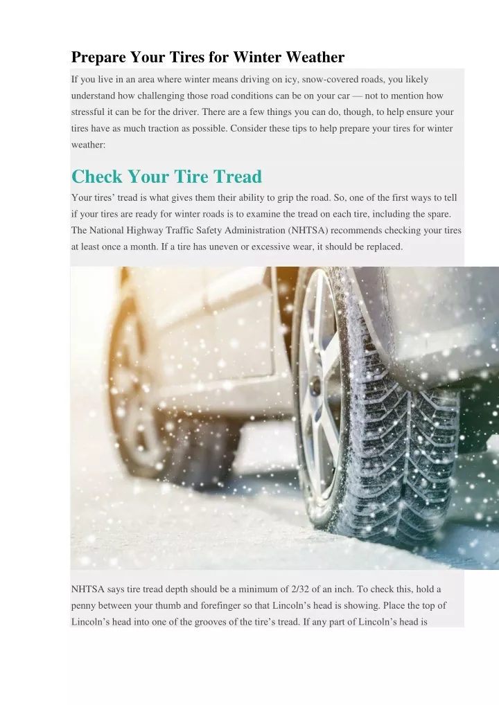 prepare your tires for winter weather