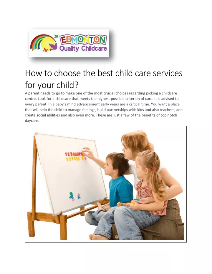 how to choose the best child care services