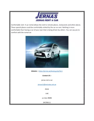 Toyota Rent a Car Dubai | Jernas.ae