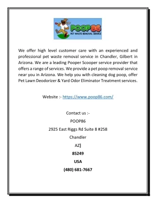 Pet Waste Removal Service in Arizona | Poop86.com