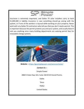 Solar Panels in Dallas TX | Gosimplepower.com