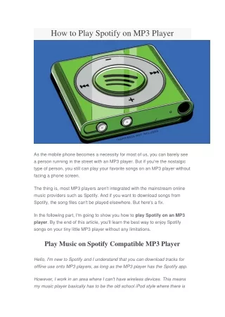How to Play Spotify on MP3 Player