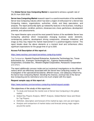 the global server less computing market