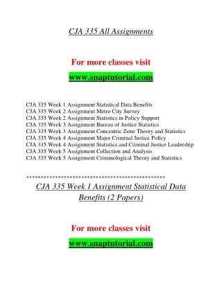 CJA 335  Enthusiastic Study / snaptutorial.com