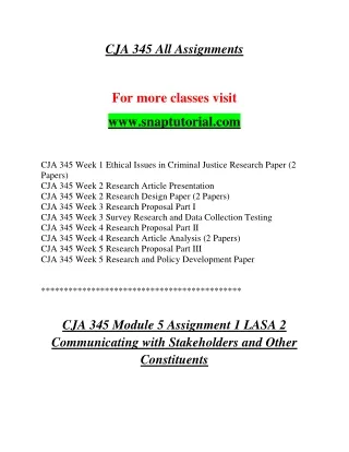 CJA 345  Enthusiastic Study / snaptutorial.com