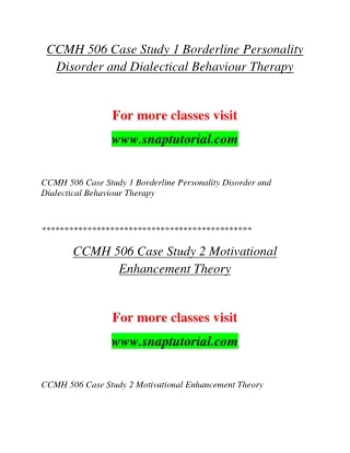 CCMH 506 Enthusiastic Study / snaptutorial.com