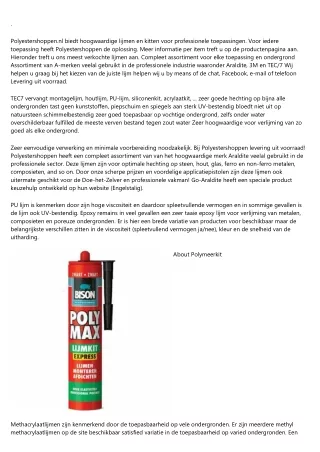 3 eenvoudige technieken voor ms polymeerkit