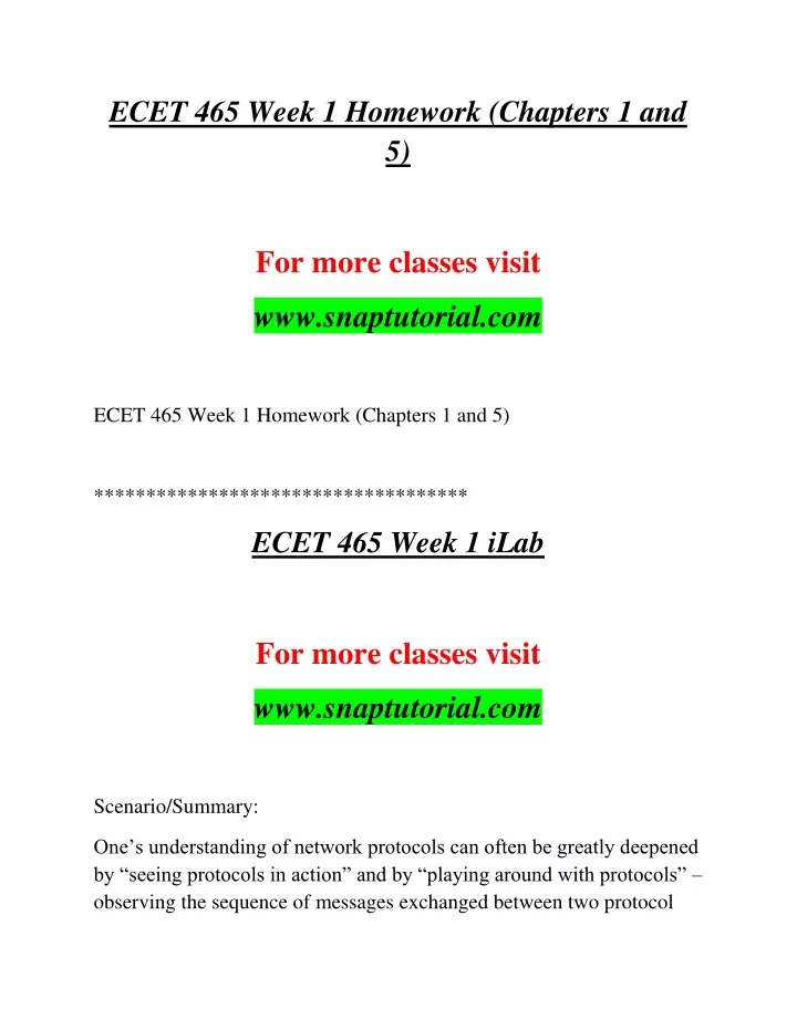 ecet 465 week 1 homework chapters 1 and 5