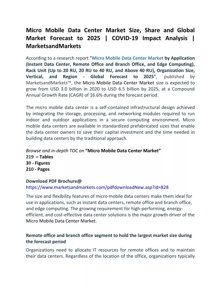 micro mobile data center market size share