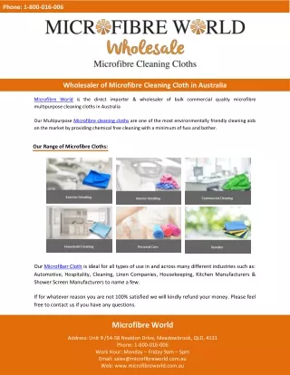 Wholesaler of Microfibre Cleaning Cloth in Australia