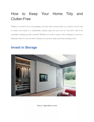 how to keep your home tidy and clutter free