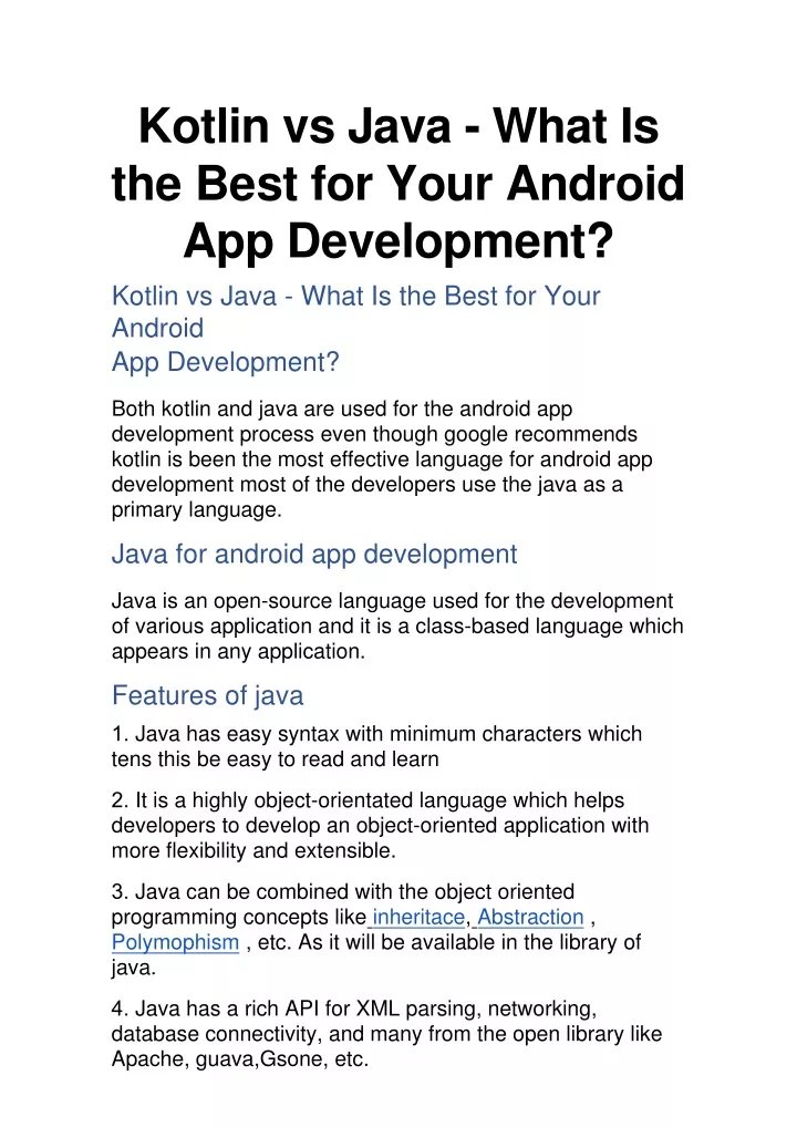 kotlin vs java what is the best for your android