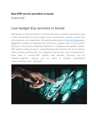 best erp service providers in kerala