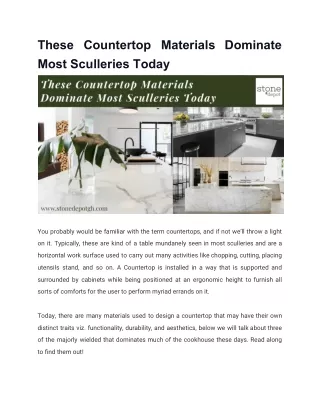 these countertop materials dominate most