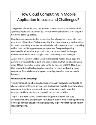 how howcloud cloudcomputing application