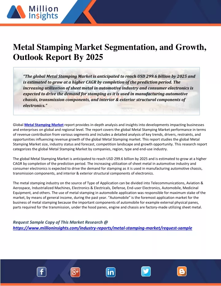 metal stamping market segmentation and growth