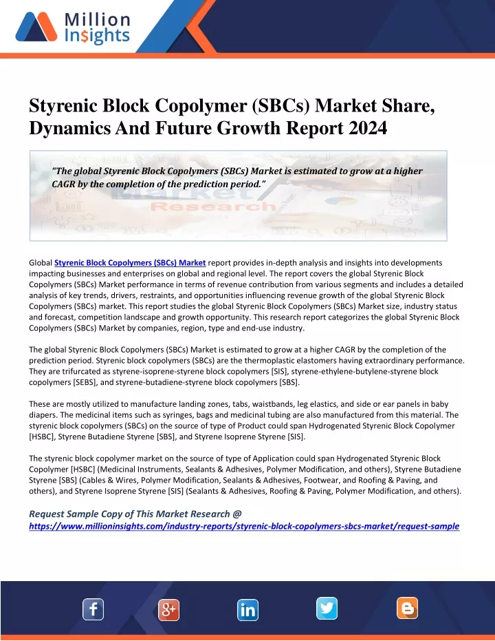 styrenic block copolymer sbcs market share