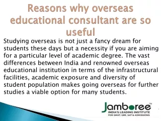 Reasons why overseas educational consultant are so useful