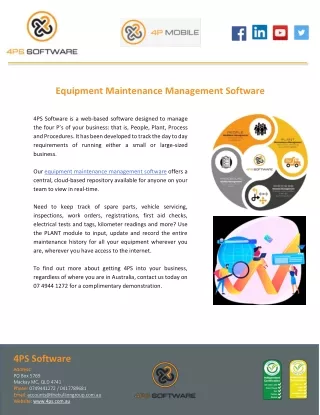 Equipment Maintenance Management Software
