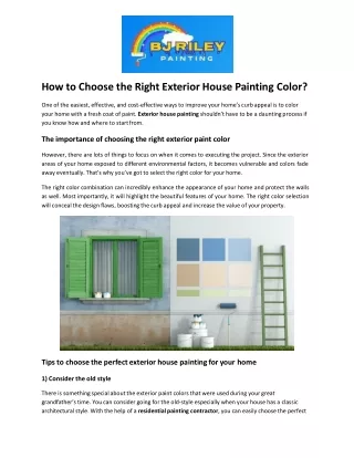 How to Choose the Right Exterior House Painting Color?