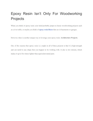 epoxy resin isn t only for woodworking projects