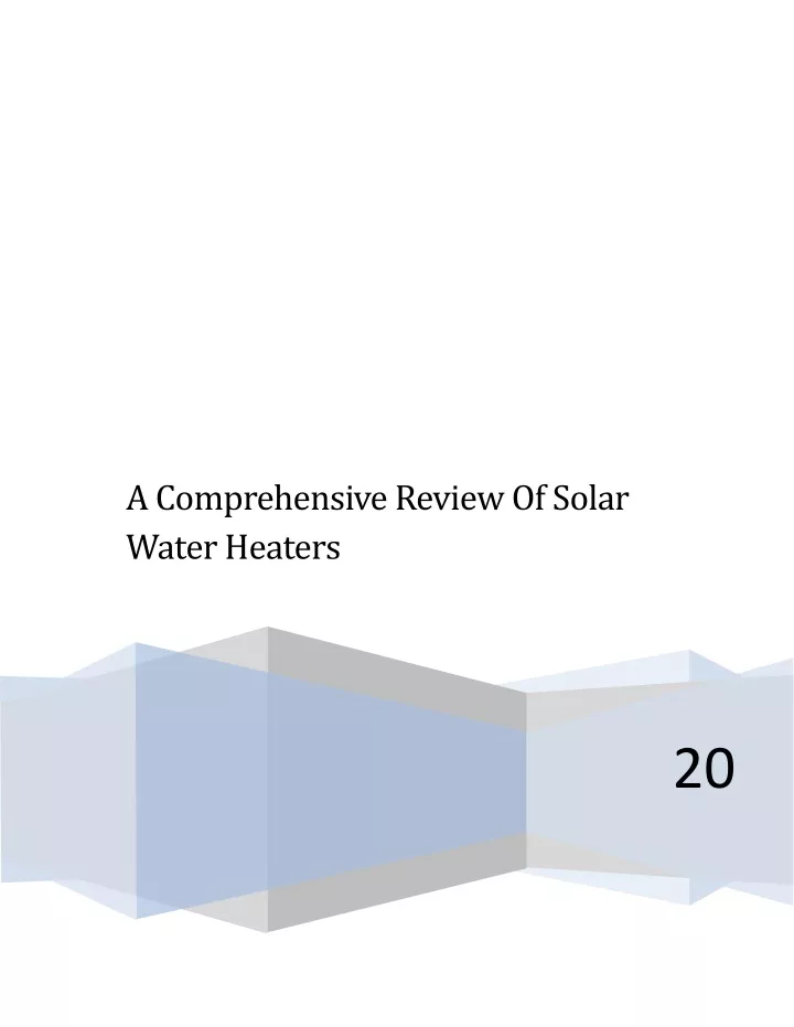a comprehensive review of solar water heaters