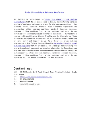 Ningbo Yinzhou Bobang Machinery Manufactory