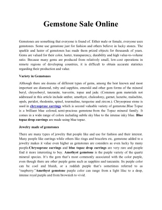 Gemstone Sale Online