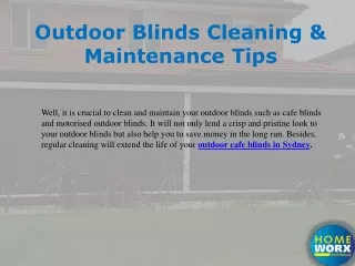 Tips to Clean and Maintain Outdoor Blinds