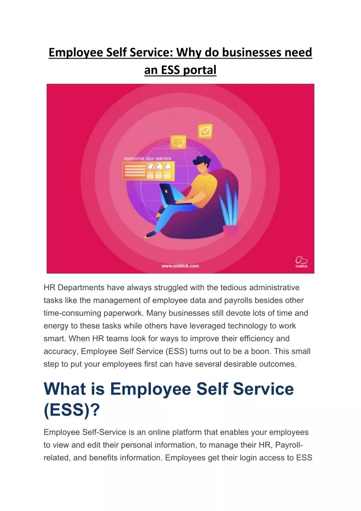 employee self service why do businesses need