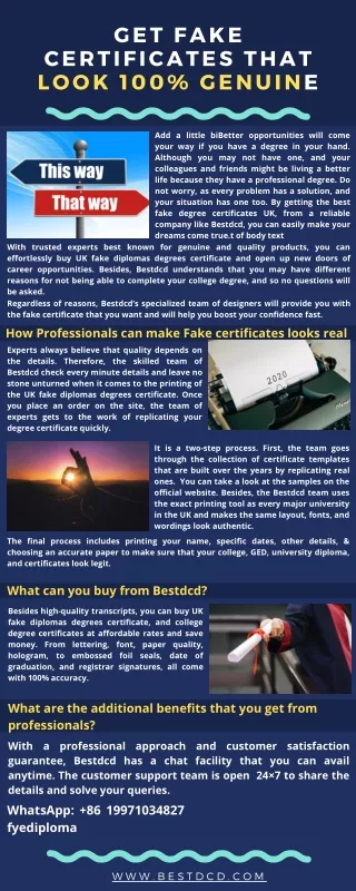Get Fake Certificates that look 100% genuine by Bestdcd