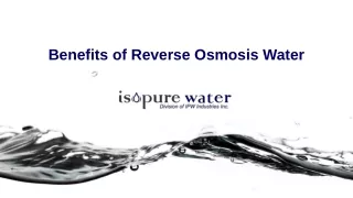 Benefits of Reverse Osmosis Water