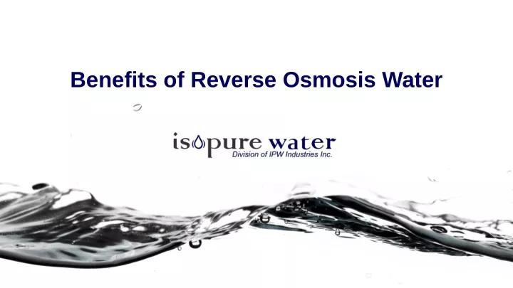 benefits of reverse osmosis water