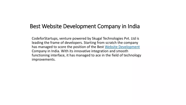 best website development company in india