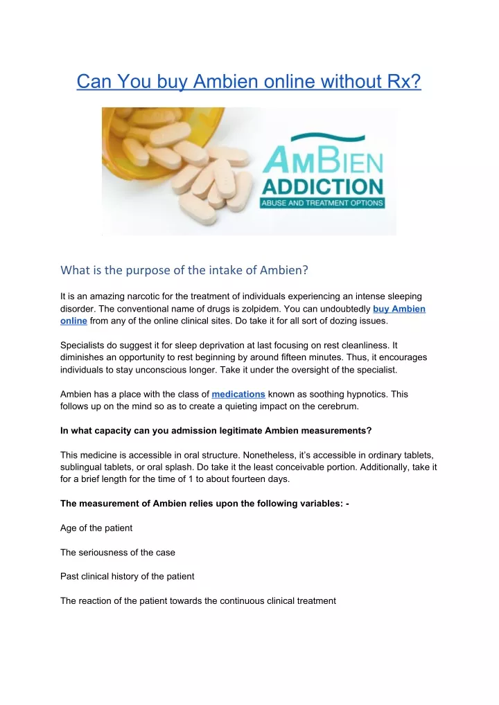 can you buy ambien online without rx
