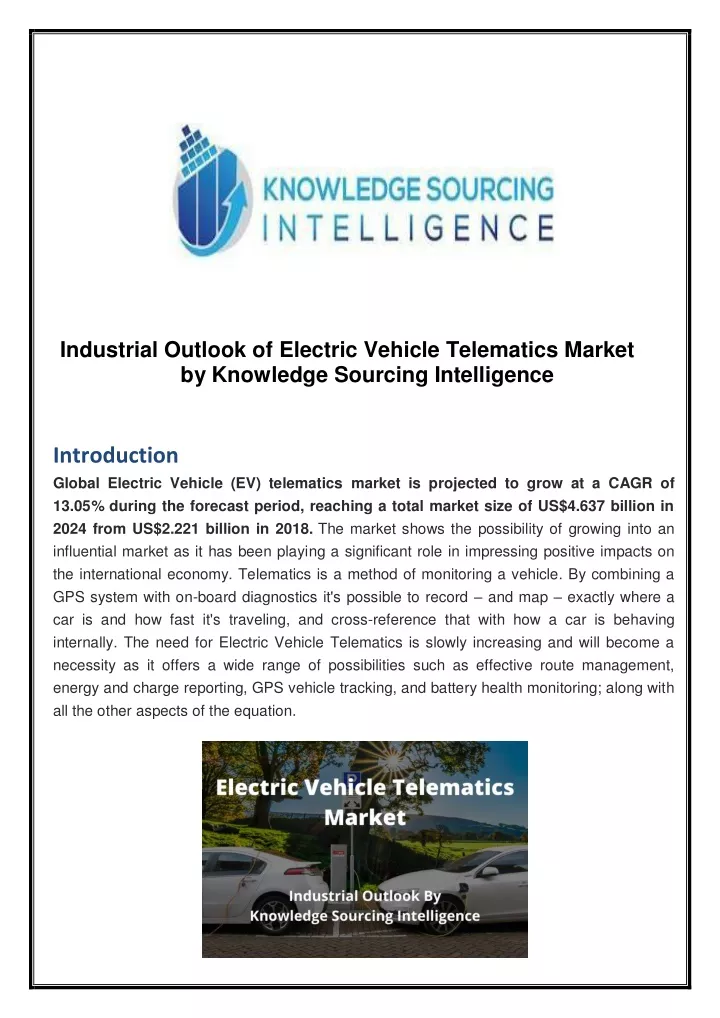 industrial outlook of electric vehicle telematics