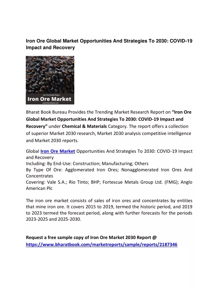 iron ore global market opportunities
