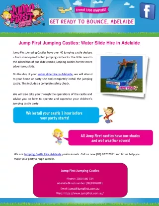 Jump First Jumping Castles: Water Slide Hire in Adelaide