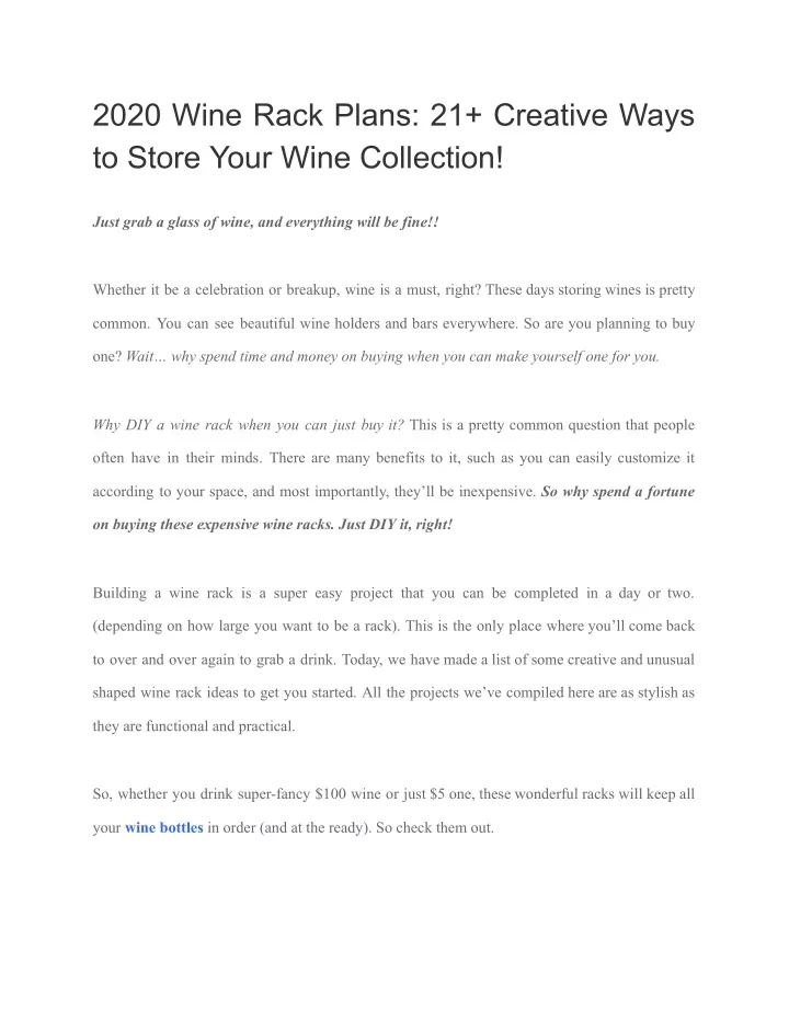 2020 wine rack plans 21 creative ways to store