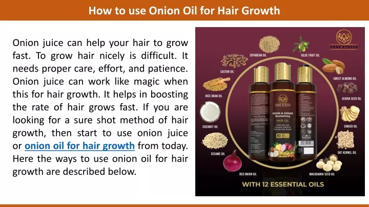 how to use onion oil for hair growth