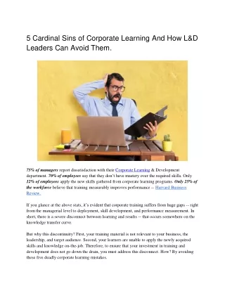 5 cardinal sins of corporate learning