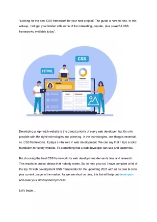 looking for the best css framework for your next