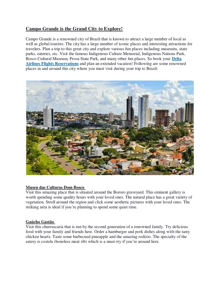 campo grande is the grand city to explore campo