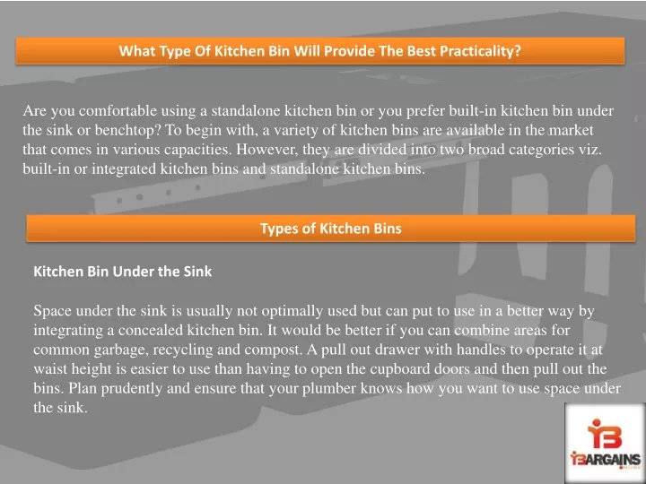 what type of kitchen bin will provide the best