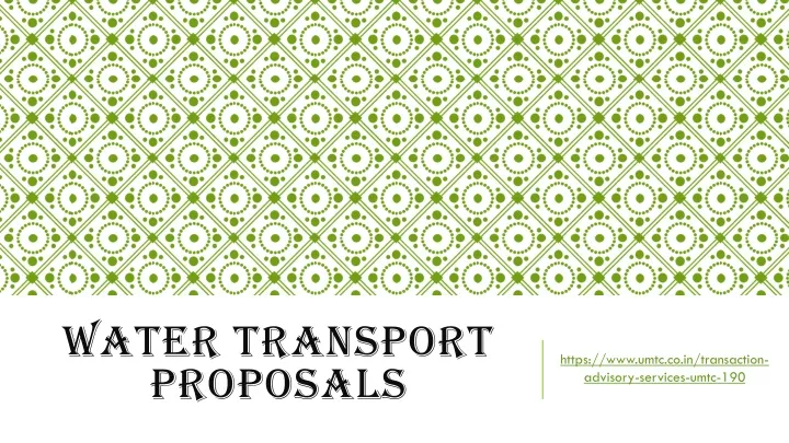 water transport proposals