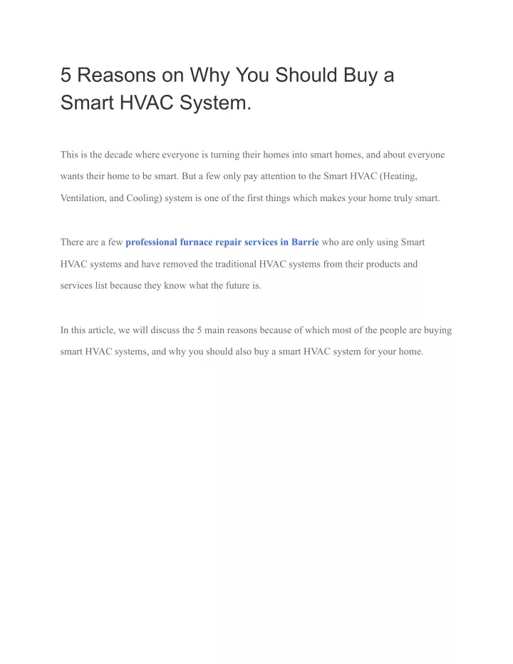 5 reasons on why you should buy a smart hvac