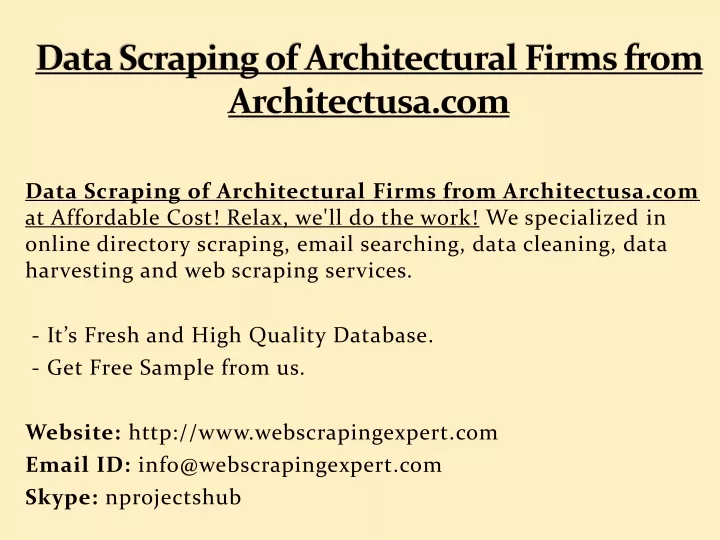 data scraping of architectural firms from architectusa com