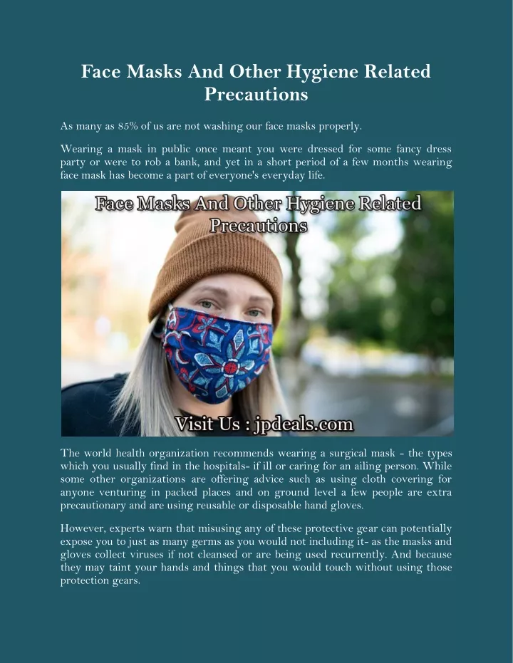 face masks and other hygiene related precautions