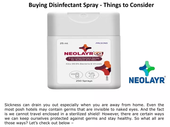 buying disinfectant spray things to consider