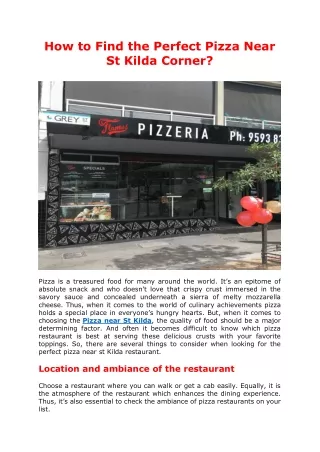 how to find the perfect pizza near st kilda corner